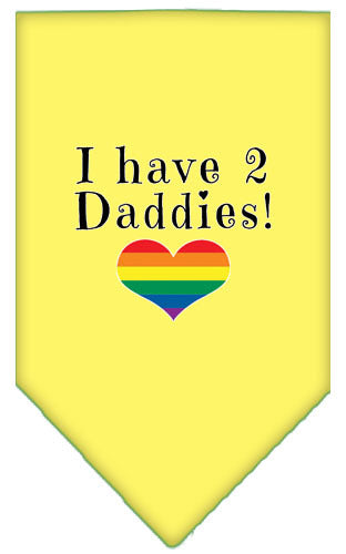I Have 2 Daddies Pride Rainbow Heart Pet Bandana Size Small (up to 14 LBS)