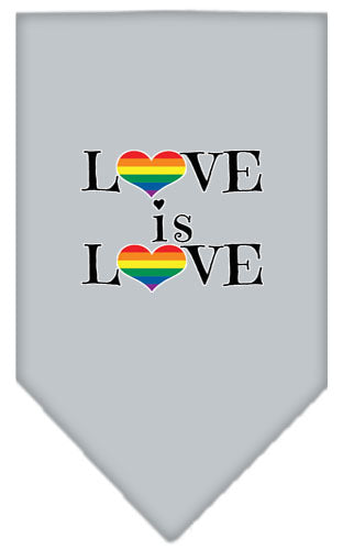 Love Is Love Rainbow Heart Pride Pet Bandana Color Grey