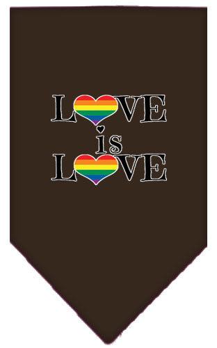 Love Is Love Rainbow Heart Pride Pet Bandana Color Brown