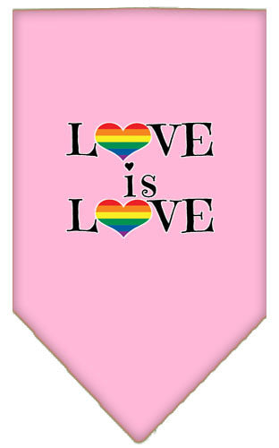 Love Is Love Rainbow Heart Pride Pet Bandana Color Light Pink