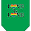 Love Is Love Rainbow Heart Pride Pet Bandana Color Emerald Green