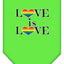 Love Is Love Rainbow Heart Pride Pet Bandana Color Lime Green