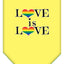 Love Is Love Rainbow Heart Pride Pet Bandana Color Yellow