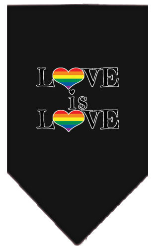 Love Is Love Rainbow Heart Pride Pet Bandana Color Black