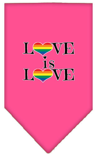 Love Is Love Rainbow Heart Pride Pet Bandana Color Bright Pink