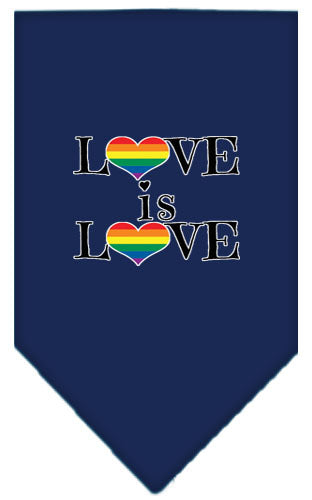 Love Is Love Rainbow Heart Pride Pet Bandana Color Navy