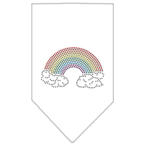 Rainbow Rhinestone Pride Pet Bandana Color White