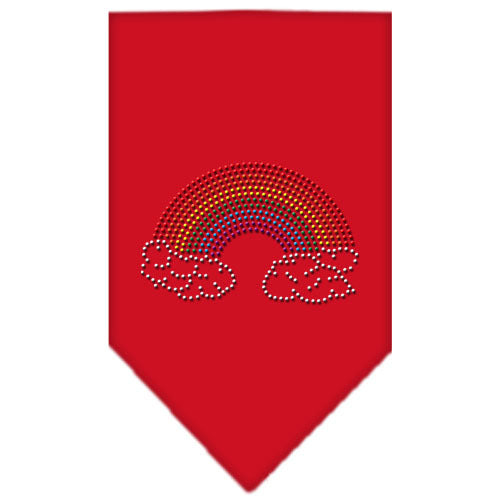 Rainbow Rhinestone Pride Pet Bandana Color Red
