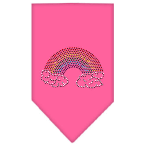 Rainbow Rhinestone Pride Pet Bandana Color Bright Pink