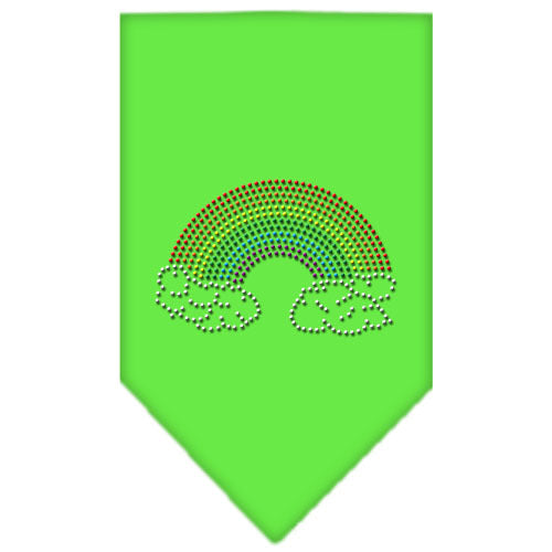 Rainbow Rhinestone Pride Pet Bandana Color Lime Green