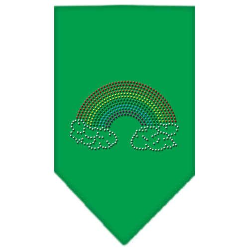 Rainbow Rhinestone Pride Pet Bandana Color Emerald Green