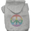 Rainbow Rhinestone Peace Sign Dog Hoodies Color Gray