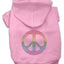 Rainbow Rhinestone Peace Sign Dog Hoodies Color Pink