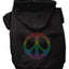 Rainbow Rhinestone Peace Sign Dog Hoodies Color Black