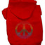 Rainbow Rhinestone Peace Sign Dog Hoodies Color Red