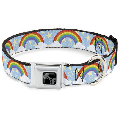 Buckle-Down Rainbows & Stars Seatbelt Dog Collar