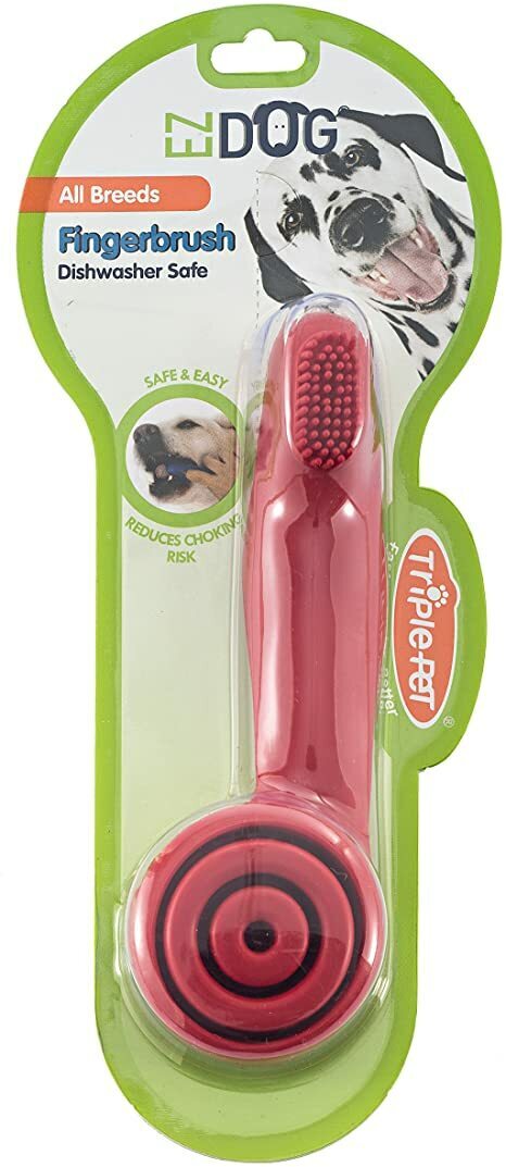 Triple Pet Fingerbrush All Breeds Color Red