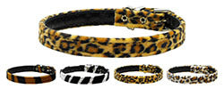 3/8" Plain Animal Print Pet Collar