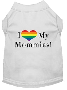 I Heart my Mommies Screen Print Dog Shirt