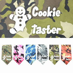 Cookie Taster Screen Print Camo Pet Bandana