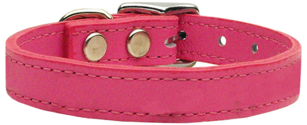 Plain Leather Dog Collar Color Pink