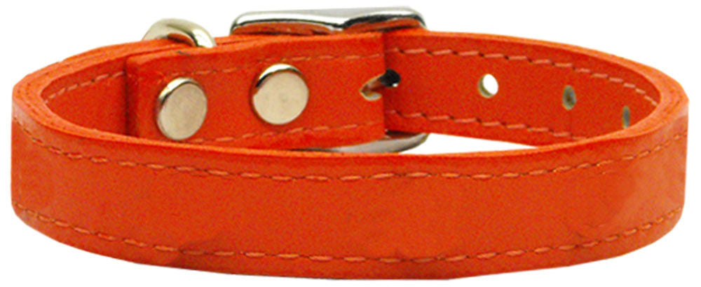 Plain Leather Dog Collar Color Orange