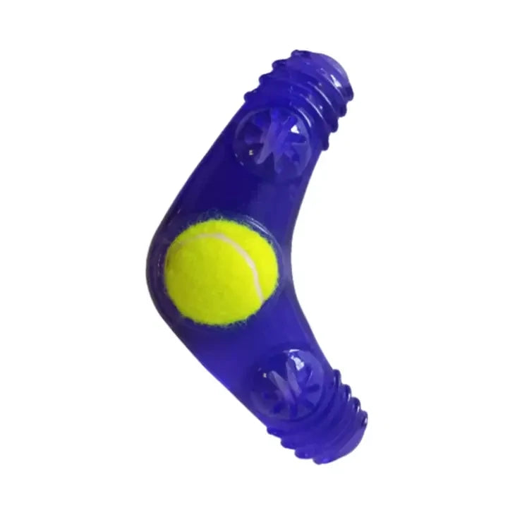 Chico Boomerang Squeaker Tennis Ball Dog Toy