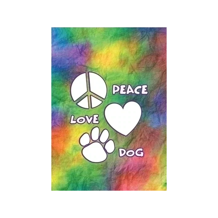 Dog Speak Garden Flag Design Peace Love Dog
