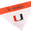 NCAA U Of Miami Reversible Bandana For Dogs