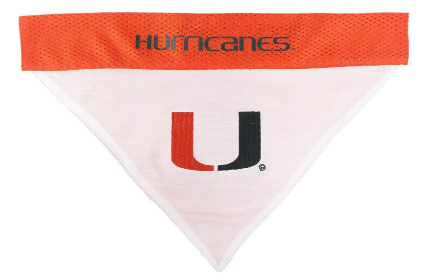 NCAA U Of Miami Reversible Bandana For Dogs