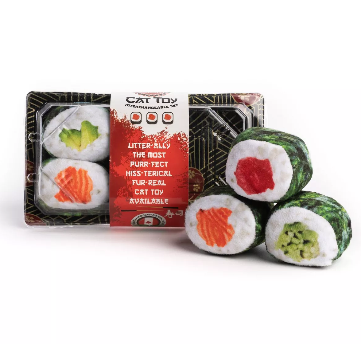 FabCat Sushi Pieces Cat Toy