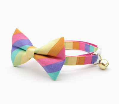 Pastel Rainbow - Bow Tie For Cats + Small Dogs